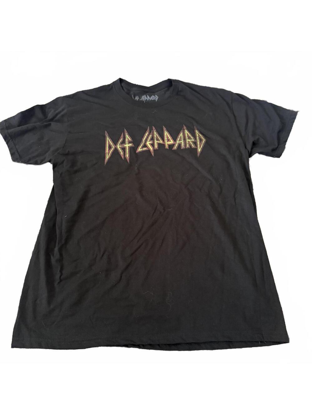 Def Leppard Band Tee Black Rock Graphic Shirt Vintage Style Men Large